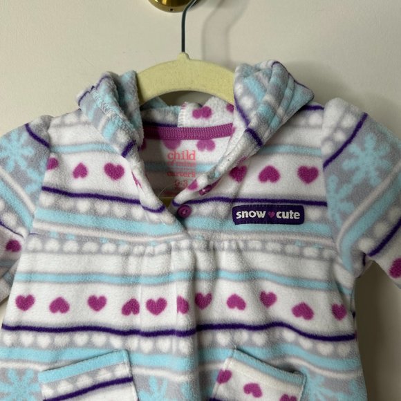 Child of Mine by Carter's Multicolor Hooded Fleece Pullover 0-3 Months - Picture 2 of 5